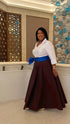 White V Neck Taffeta Shirt